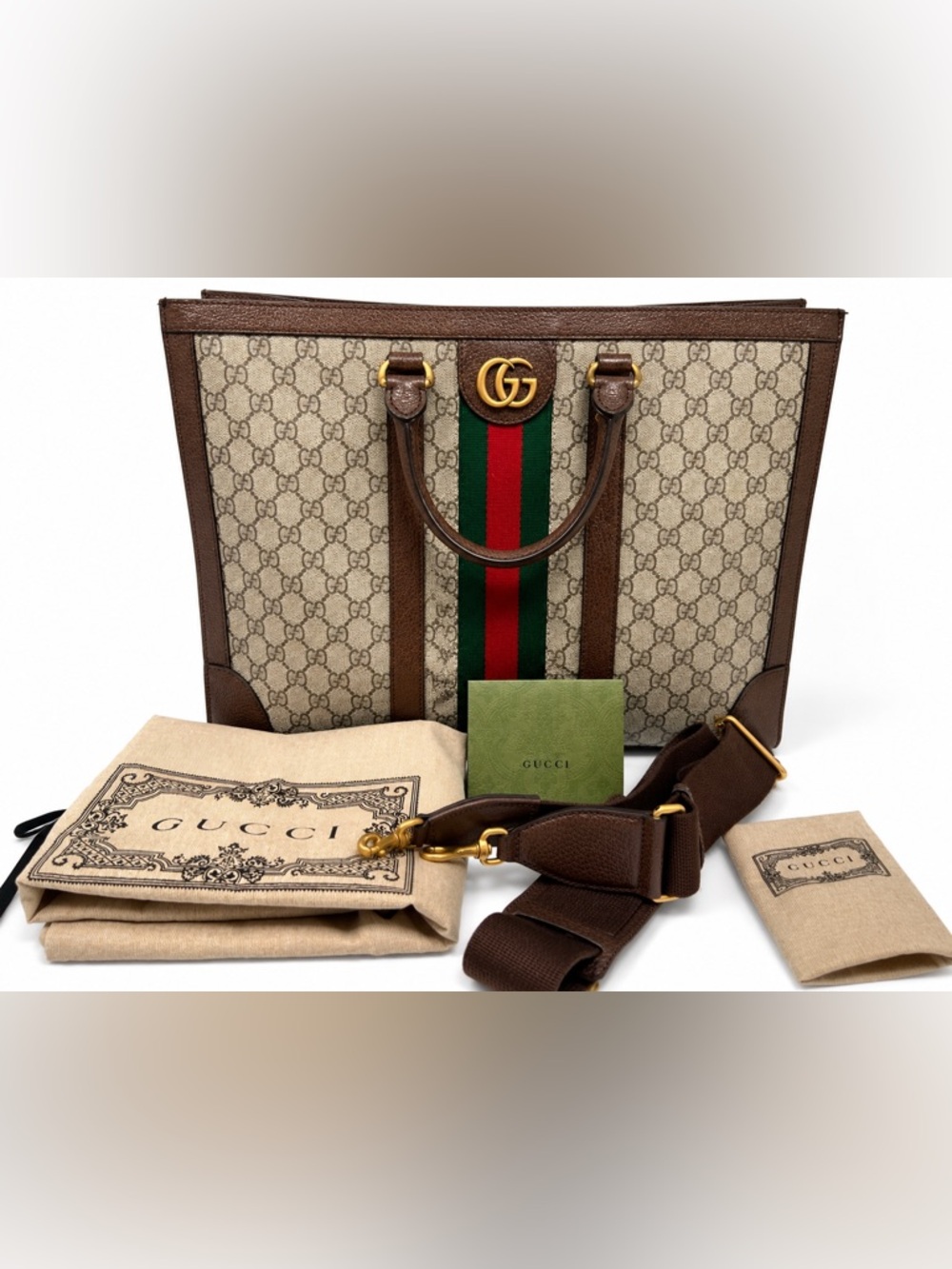 Gucci GG Supreme Ophidia Large Tote Crossbody Bag